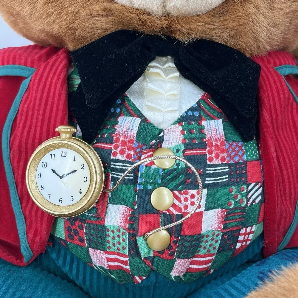 2 Kmart Christmas Teddy Bear Lane‎ Plush Stuffed Animal Girl Boy Vintage 1994
